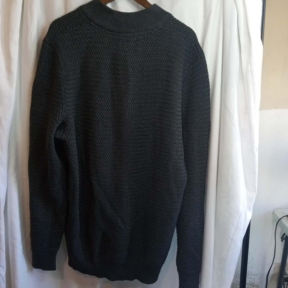 Joseph Abboud XXL Dark Gray Quarter-Zip Textured Sweater Scandi Coastal Office - Picture 2 of 3